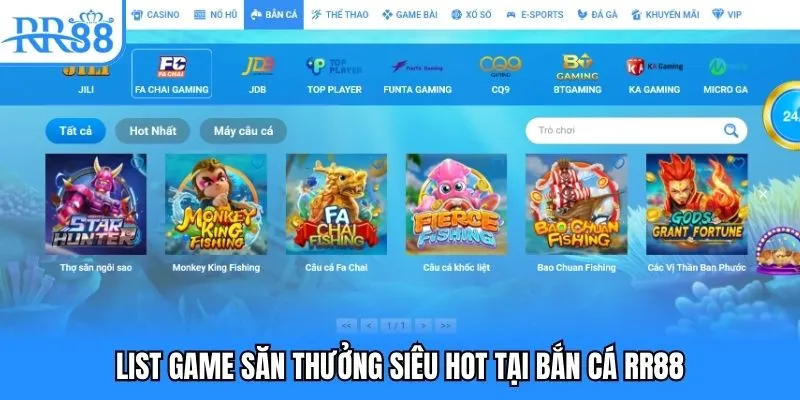 Bắn Cá RR88 - Thiên Đường Săn Boss Cực Khủng Trong Năm 2025 4 List game săn thưởng siêu hot tại bắn cá RR88